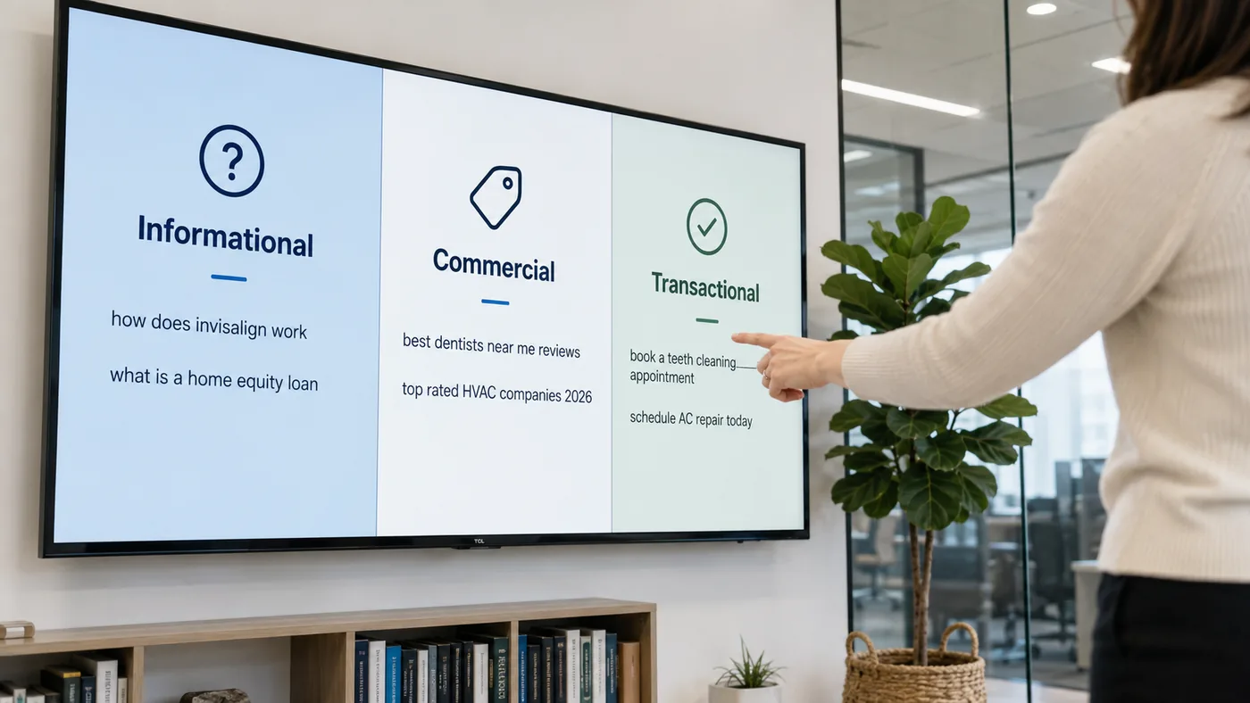 Informational Keywords vs Commercial Keywords vs Transactional Keywords