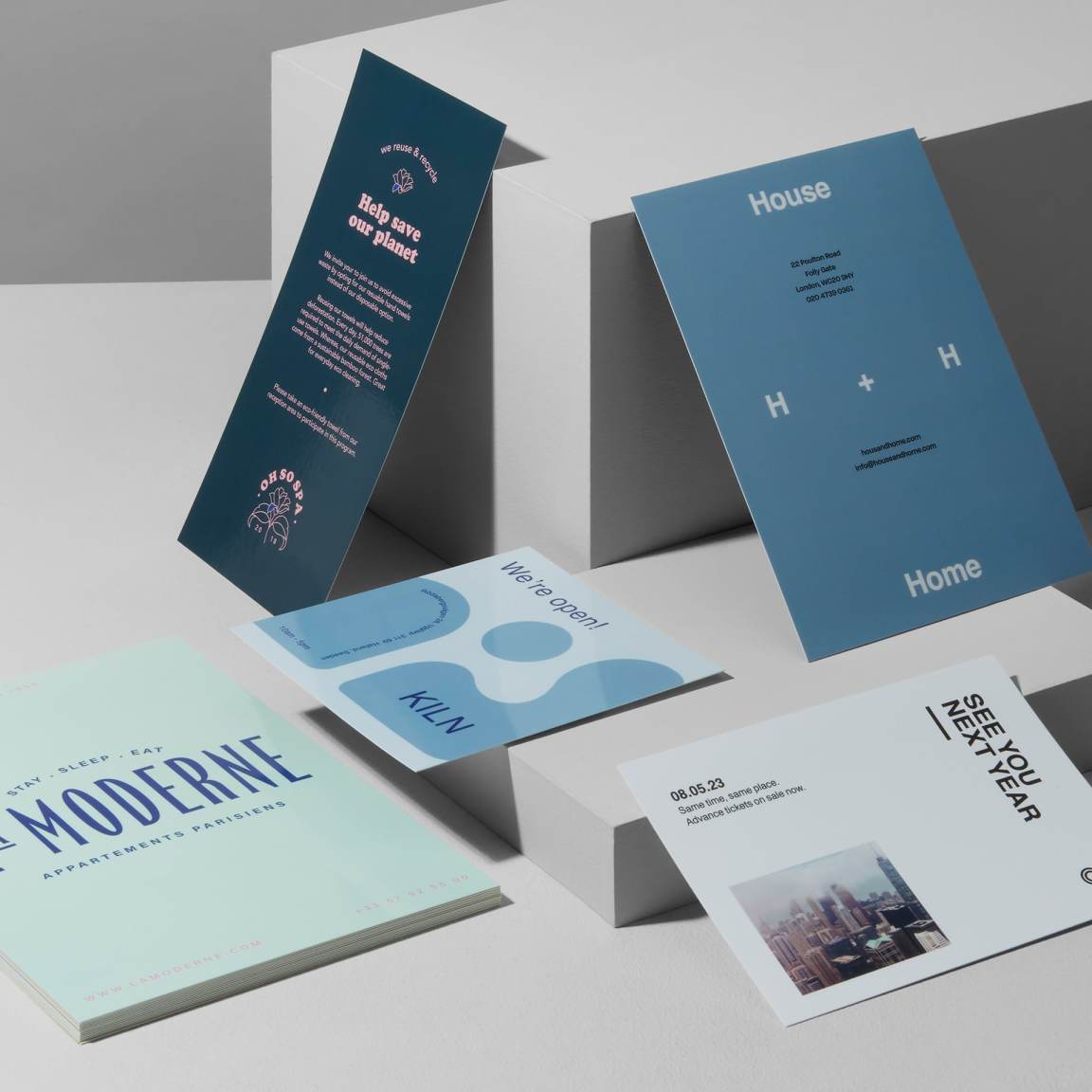 Moo premium postcards showcase