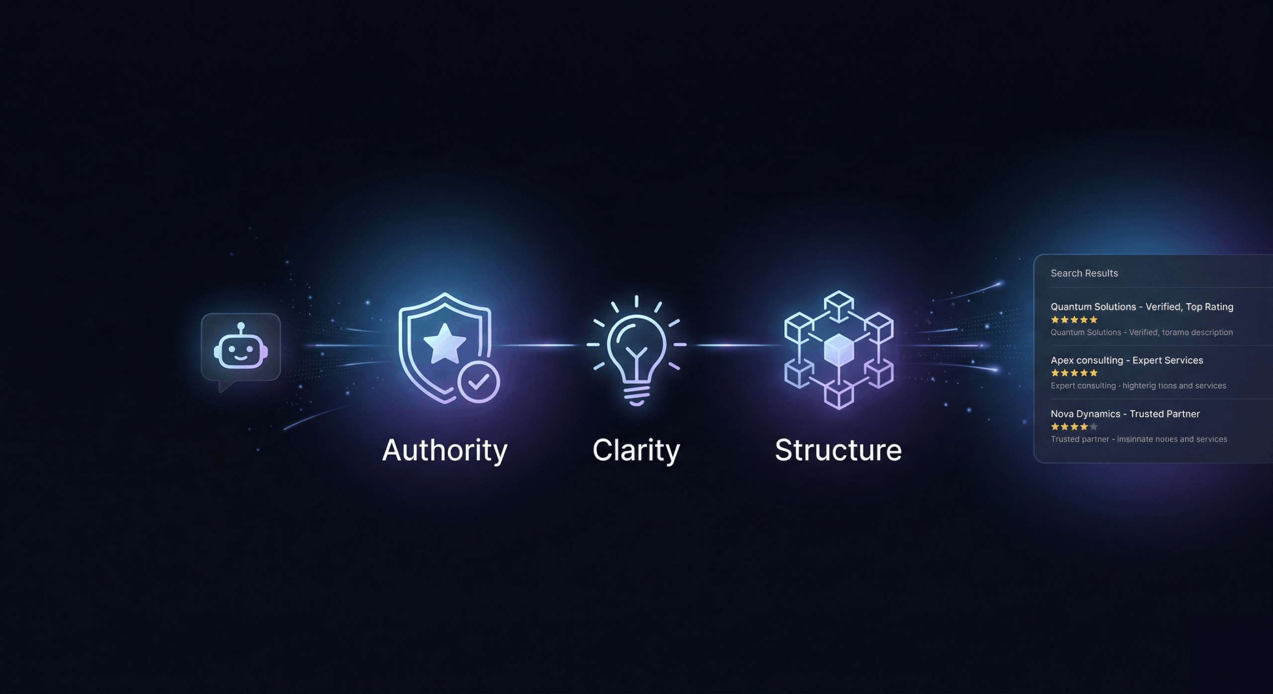 AI search optimization illustration highlighting authority, clarity, and structured content for ChatGPT visibility