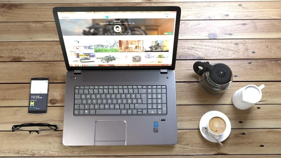 Lead generation website shown on a laptop