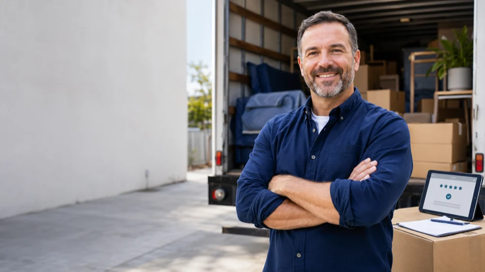 Small business owner outside their storefront
