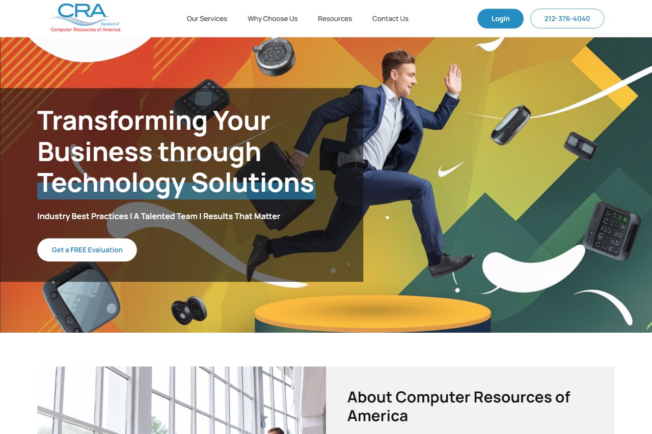 Computer Resources of America website after redesign